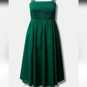 Torrid Midi voile pleated bodice sundress - Green, size 4, NWOT
